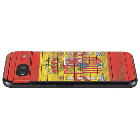 Spain Flag Dark Wood Google Pixel 8a Skin